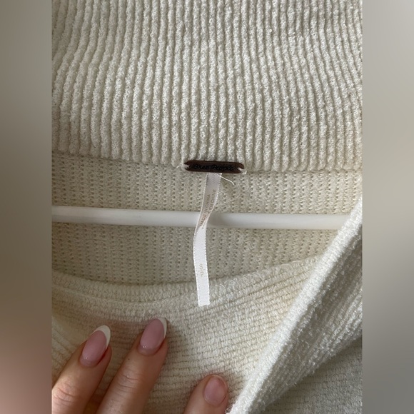 Free people white ottoman slouchy tunic collated cotton blend sweater - Picture 3 of 5